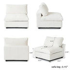 Modulares Sektionalsofa, umwandelbares V-förmiges Sofa für Wohnzimmer, tiefes Wolkensofa, 5-Sitzer bequemes Modulsofa
