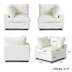Modulares Sektionalsofa, umwandelbares V-förmiges Sofa für Wohnzimmer, tiefes Wolkensofa, 5-Sitzer bequemes Modulsofa