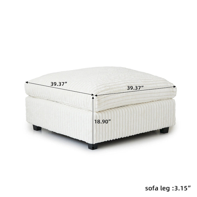 Modulares Sektionalsofa, umwandelbares V-förmiges Sofa für Wohnzimmer, tiefes Wolkensofa, 5-Sitzer bequemes Modulsofa