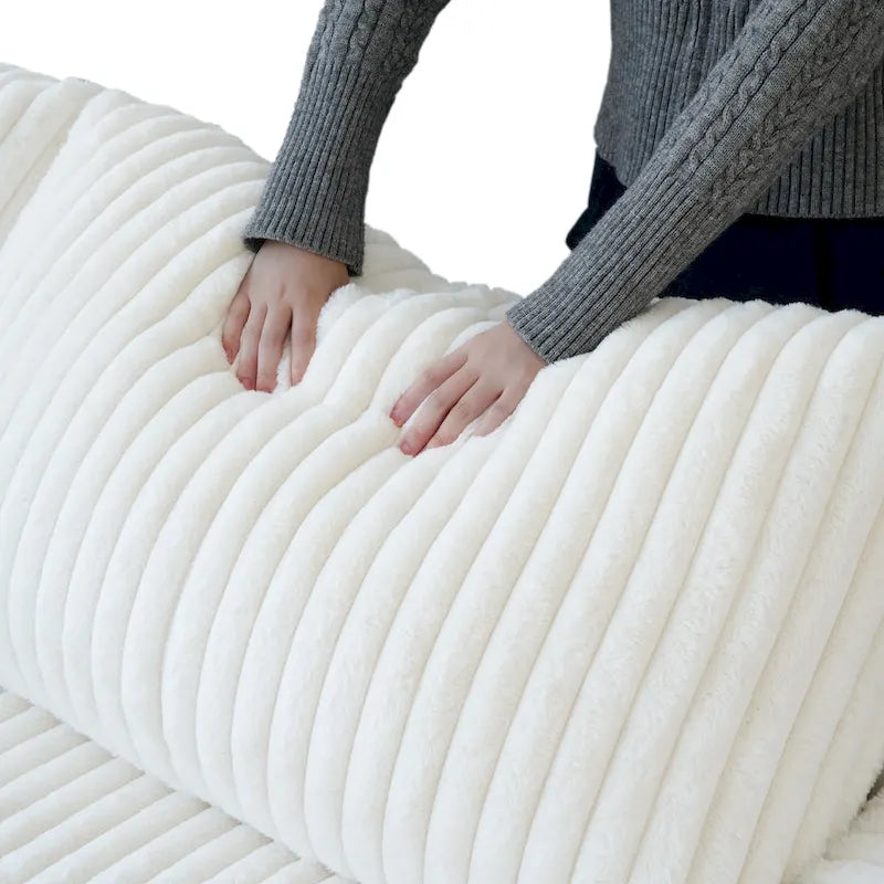 Modulares Sektionalsofa, umwandelbares V-förmiges Sofa für Wohnzimmer, tiefes Wolkensofa, 5-Sitzer bequemes Modulsofa
