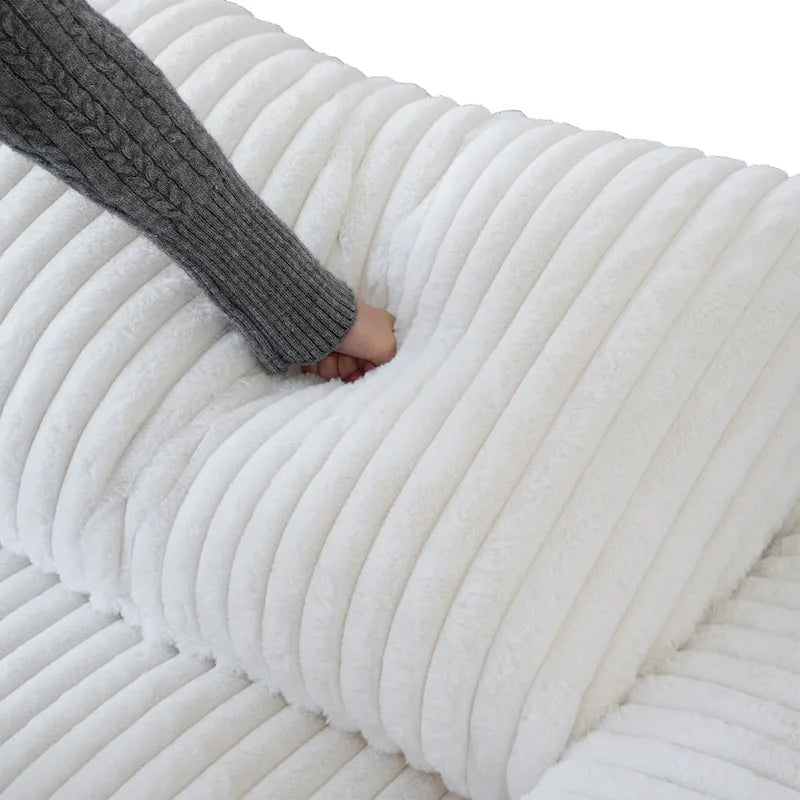 Modulares Sektionalsofa, umwandelbares V-förmiges Sofa für Wohnzimmer, tiefes Wolkensofa, 5-Sitzer bequemes Modulsofa