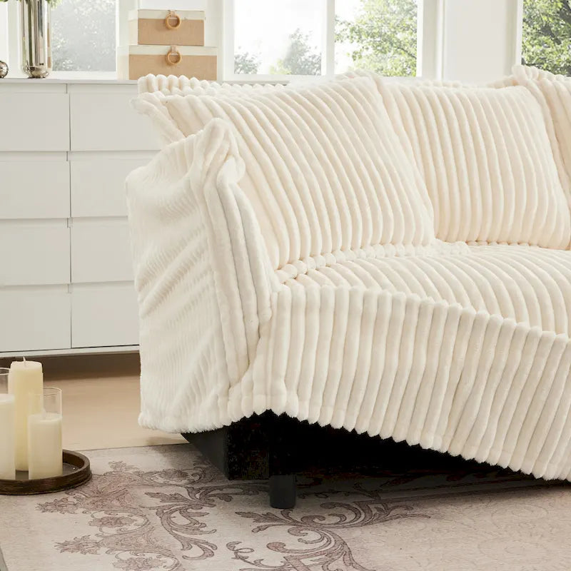 156,6 Corduroy U-förmiges 4-Sitzer Ecksofa mit abnehmbarem Bezug, tiefem Sitzdesign und französischer Kantenverarbeitung
