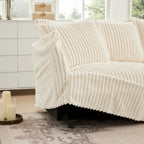156,6 Corduroy U-förmiges 4-Sitzer Ecksofa mit abnehmbarem Bezug, tiefem Sitzdesign und französischer Kantenverarbeitung