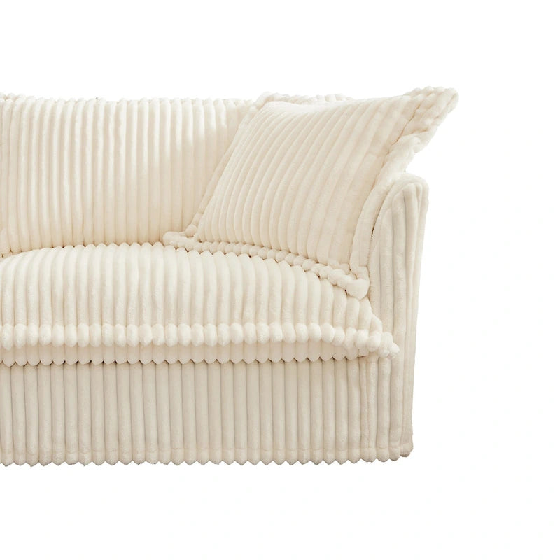156,6 Corduroy U-förmiges 4-Sitzer Ecksofa mit abnehmbarem Bezug, tiefem Sitzdesign und französischer Kantenverarbeitung