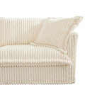 156,6 Corduroy U-förmiges 4-Sitzer Ecksofa mit abnehmbarem Bezug, tiefem Sitzdesign und französischer Kantenverarbeitung