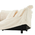 156,6 Corduroy U-förmiges 4-Sitzer Ecksofa mit abnehmbarem Bezug, tiefem Sitzdesign und französischer Kantenverarbeitung