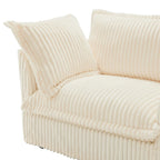 156,6 Corduroy U-förmiges 4-Sitzer Ecksofa mit abnehmbarem Bezug, tiefem Sitzdesign und französischer Kantenverarbeitung