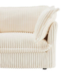 156,6 Corduroy U-förmiges 4-Sitzer Ecksofa mit abnehmbarem Bezug, tiefem Sitzdesign und französischer Kantenverarbeitung