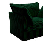 156,6 Corduroy U-förmiges 4-Sitzer Ecksofa mit abnehmbarem Bezug, tiefem Sitzdesign und französischer Kantenverarbeitung