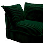 156,6 Corduroy U-förmiges 4-Sitzer Ecksofa mit abnehmbarem Bezug, tiefem Sitzdesign und französischer Kantenverarbeitung