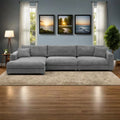 134 Cord-Sitzgruppe mit L-förmigem Cloud-Sofa und USB-Ladeanschluss & 50 Recamiere (Tragfähigkeit 330 lb)