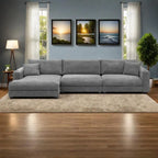 134 Cord-Sitzgruppe mit L-förmigem Cloud-Sofa und USB-Ladeanschluss & 50 Recamiere (Tragfähigkeit 330 lb)