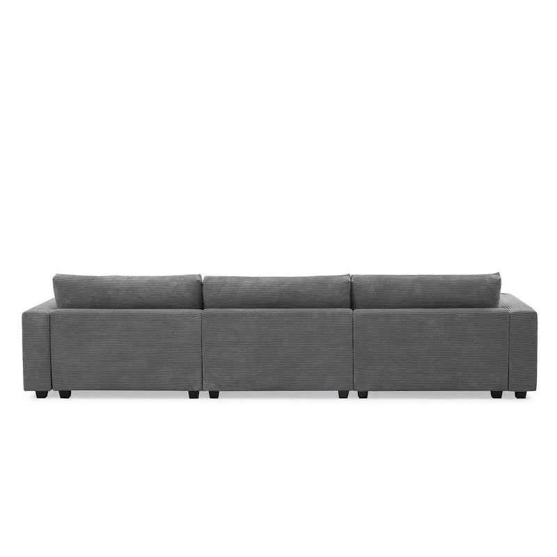 134 Cord-Sitzgruppe mit L-förmigem Cloud-Sofa und USB-Ladeanschluss & 50 Recamiere (Tragfähigkeit 330 lb)