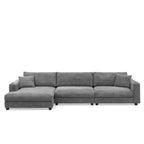 134 Cord-Sitzgruppe mit L-förmigem Cloud-Sofa und USB-Ladeanschluss & 50 Recamiere (Tragfähigkeit 330 lb)