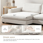 134 Cord-Sitzgruppe mit L-förmigem Cloud-Sofa und USB-Ladeanschluss & 50 Recamiere (Tragfähigkeit 330 lb)