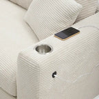 134 Cord-Sitzgruppe mit L-förmigem Cloud-Sofa und USB-Ladeanschluss & 50 Recamiere (Tragfähigkeit 330 lb)