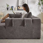 108 Chenille Modulares L-förmiges Ecksofa mit 6 Kissen, umbaubare Récamiere