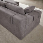 108 Chenille Modulares L-förmiges Ecksofa mit 6 Kissen, umbaubare Récamiere