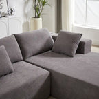 108 Chenille Modulares L-förmiges Ecksofa mit 6 Kissen, umbaubare Récamiere