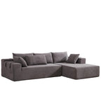 108 Chenille Modulares L-förmiges Ecksofa mit 6 Kissen, umbaubare Récamiere