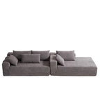 108 Chenille Modulares L-förmiges Ecksofa mit 6 Kissen, umbaubare Récamiere
