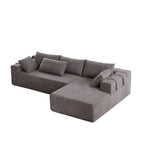 108 Chenille Modulares L-förmiges Ecksofa mit 6 Kissen, umbaubare Récamiere
