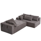 108 Chenille Modulares L-förmiges Ecksofa mit 6 Kissen, umbaubare Récamiere