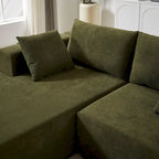 108 Chenille Modulares L-förmiges Ecksofa mit 6 Kissen, umbaubare Récamiere