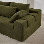 108 Chenille Modulares L-förmiges Ecksofa mit 6 Kissen, umbaubare Récamiere