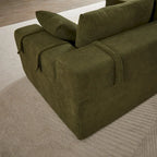 108 Chenille Modulares L-förmiges Ecksofa mit 6 Kissen, umbaubare Récamiere