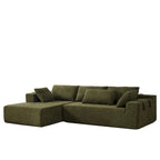 108 Chenille Modulares L-förmiges Ecksofa mit 6 Kissen, umbaubare Récamiere
