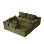 108 Chenille Modulares L-förmiges Ecksofa mit 6 Kissen, umbaubare Récamiere