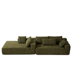 108 Chenille Modulares L-förmiges Ecksofa mit 6 Kissen, umbaubare Récamiere
