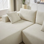 108 Chenille Modulares L-förmiges Ecksofa mit 6 Kissen, umbaubare Récamiere