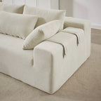 108 Chenille Modulares L-förmiges Ecksofa mit 6 Kissen, umbaubare Récamiere