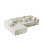 108 Chenille Modulares L-förmiges Ecksofa mit 6 Kissen, umbaubare Récamiere