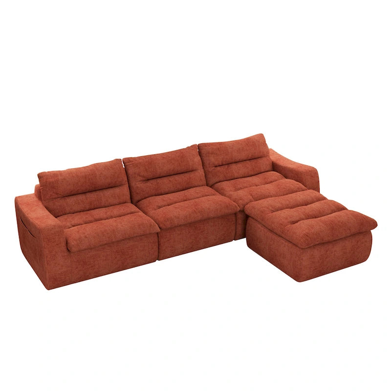 116.26 Modulares Schaumstoff-Ecksofa mit freier Kombination, kein Aufbau erforderlich & ergonomischer Unterstützung (4/6-Sitzer-Optionen)