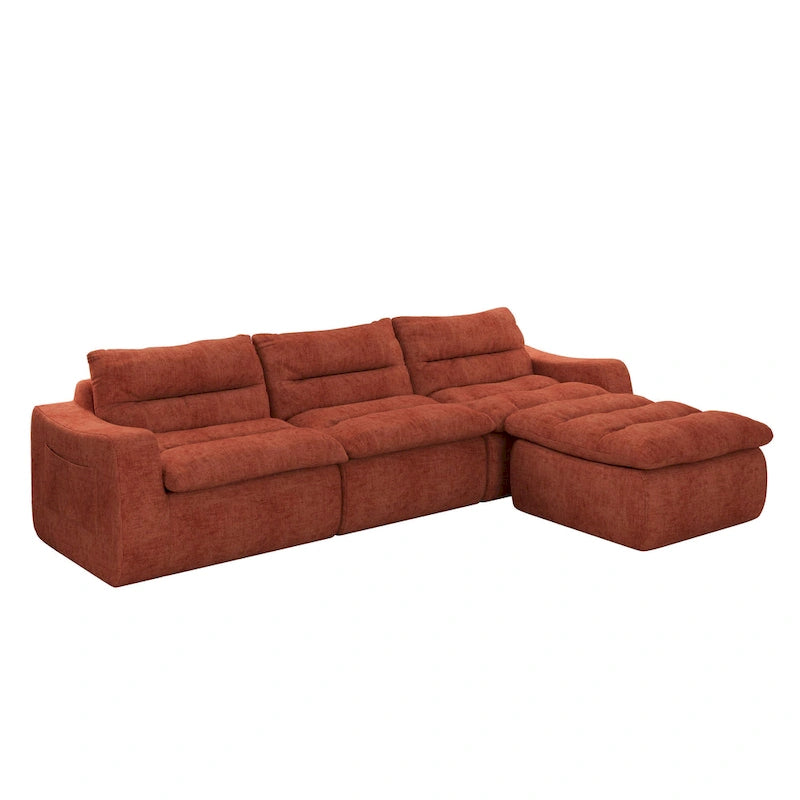 116.26 Modulares Schaumstoff-Ecksofa mit freier Kombination, kein Aufbau erforderlich & ergonomischer Unterstützung (4/6-Sitzer-Optionen)