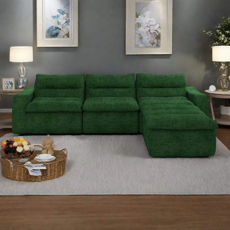 116.26 Modulares Schaumstoff-Ecksofa mit freier Kombination, kein Aufbau erforderlich & ergonomischer Unterstützung (4/6-Sitzer-Optionen)