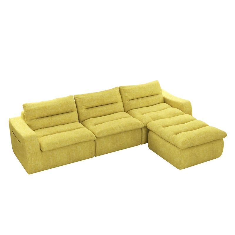 116.26 Modulares Schaumstoff-Ecksofa mit freier Kombination, kein Aufbau erforderlich & ergonomischer Unterstützung (4/6-Sitzer-Optionen)