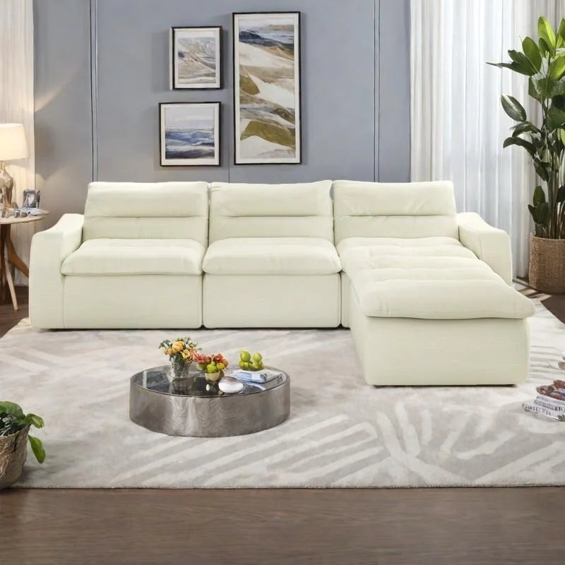 116.26 Modulares Schaumstoff-Ecksofa mit freier Kombination, kein Aufbau erforderlich & ergonomischer Unterstützung (4/6-Sitzer-Optionen)