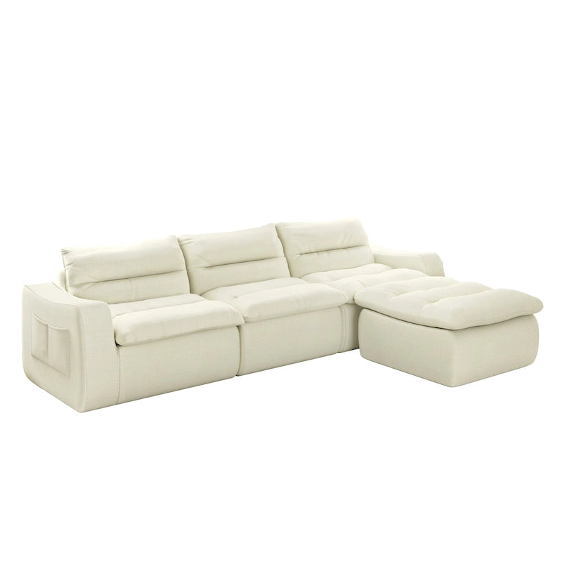 116.26 Modulares Schaumstoff-Ecksofa mit freier Kombination, kein Aufbau erforderlich & ergonomischer Unterstützung (4/6-Sitzer-Optionen)