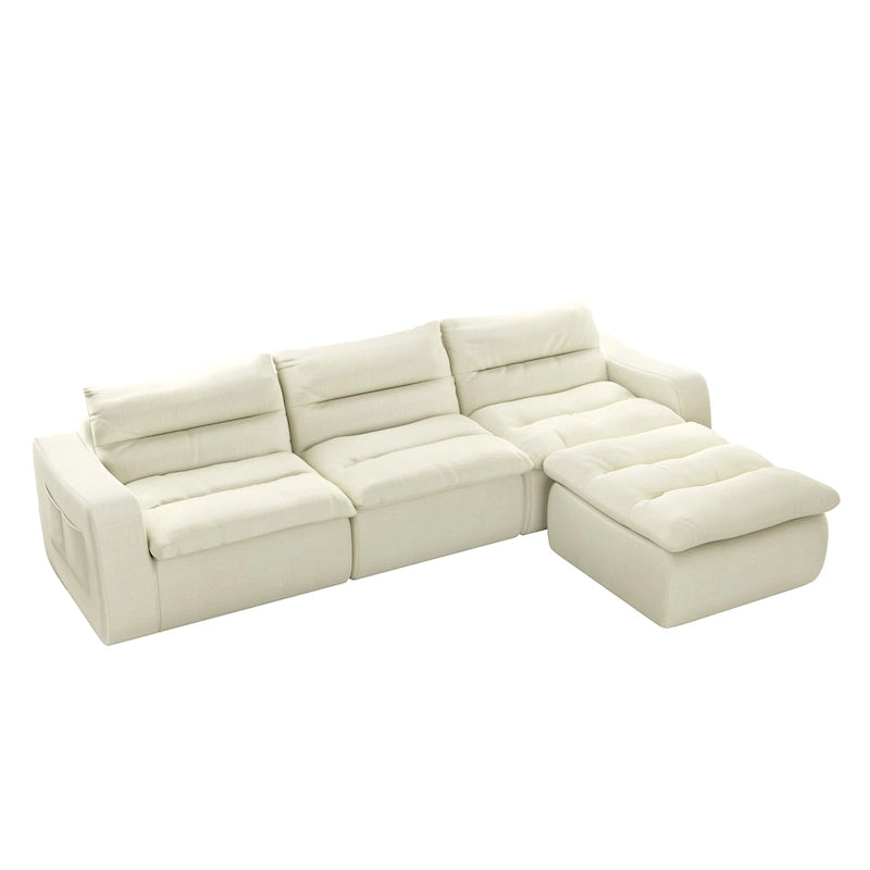 116.26 Modulares Schaumstoff-Ecksofa mit freier Kombination, kein Aufbau erforderlich & ergonomischer Unterstützung (4/6-Sitzer-Optionen)