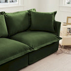 120 Chenille L-förmiges Sektionalsofa mit umwandelbarem Ottoman & 2 Kissen und 3-Sitzer Cloud Sofa