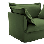 120 Chenille L-förmiges Sektionalsofa mit umwandelbarem Ottoman & 2 Kissen und 3-Sitzer Cloud Sofa
