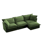 120 Chenille L-förmiges Sektionalsofa mit umwandelbarem Ottoman & 2 Kissen und 3-Sitzer Cloud Sofa