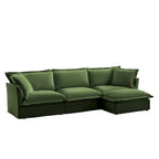 120 Chenille L-förmiges Sektionalsofa mit umwandelbarem Ottoman & 2 Kissen und 3-Sitzer Cloud Sofa