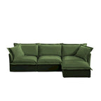 120 Chenille L-förmiges Sektionalsofa mit umwandelbarem Ottoman & 2 Kissen und 3-Sitzer Cloud Sofa