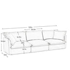 120 Chenille L-förmiges Sektionalsofa mit umwandelbarem Ottoman & 2 Kissen und 3-Sitzer Cloud Sofa