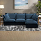 120 Chenille L-förmiges Sektionalsofa mit umwandelbarem Ottoman & 2 Kissen und 3-Sitzer Cloud Sofa